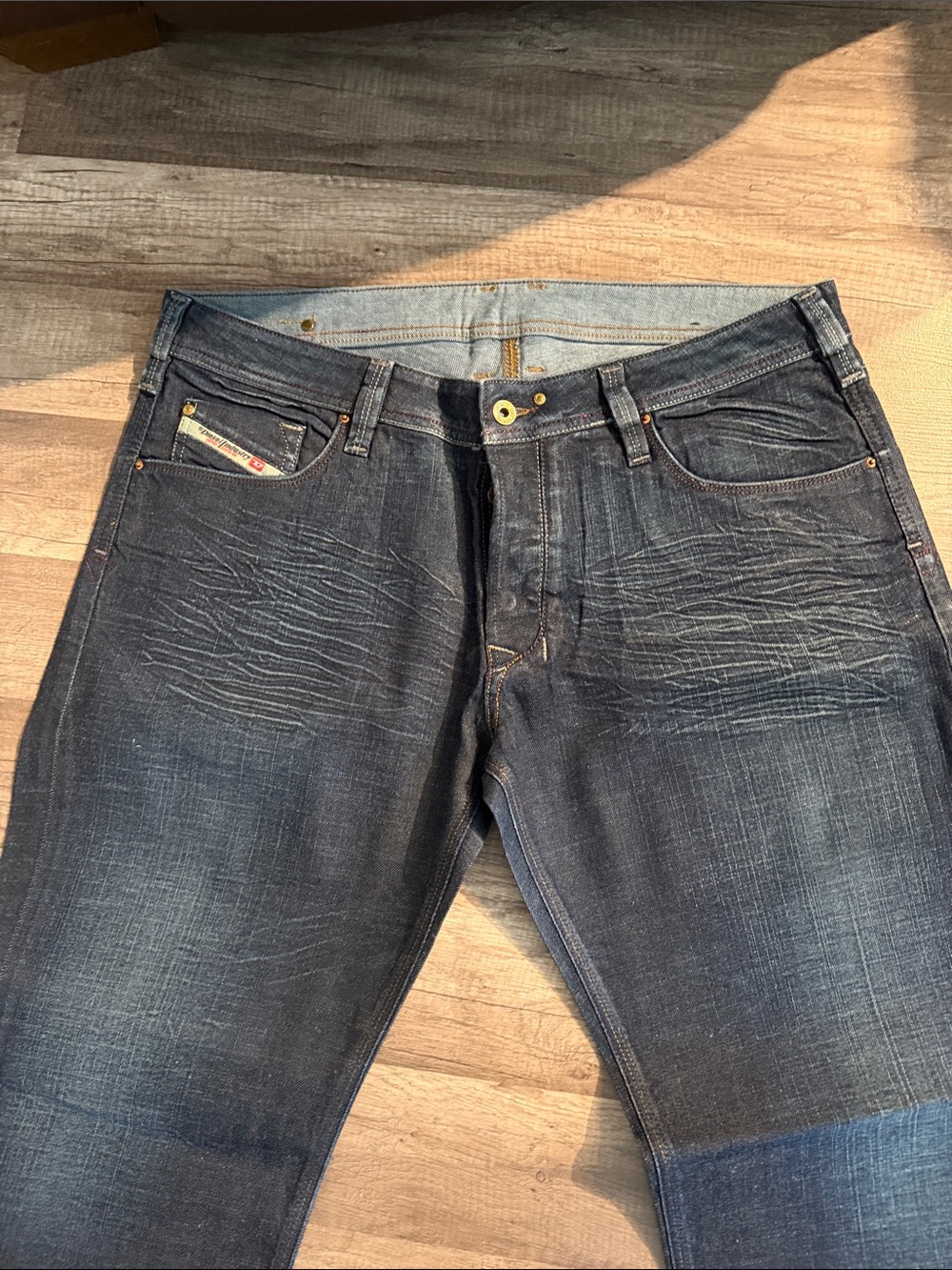 Diesel Industry Men's Dark Blue Straight Fit Jeans - Picture 2 of 12